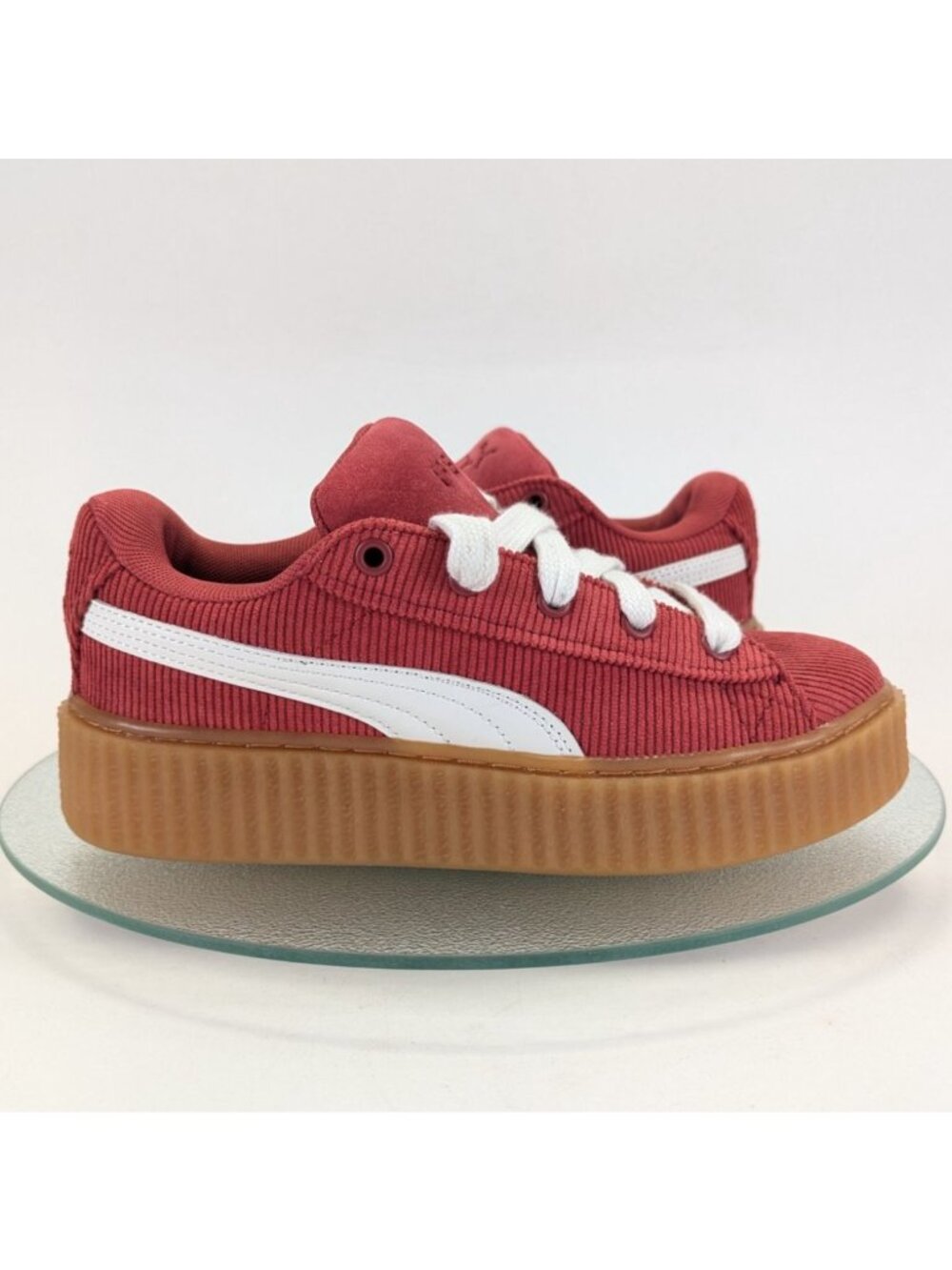 Puma x Rihanna Fenty Creeper Phatty Womens Size 6 Red Corduroy Platform Shoes - Picture 10 of 10